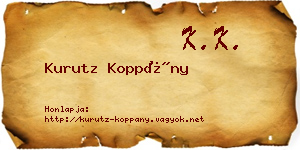 Kurutz Koppány névjegykártya